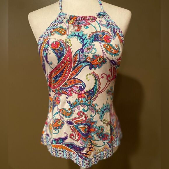 Gibson Latimer Halterkini Swim Top Size Large Halter Top - Picture 2 of 13